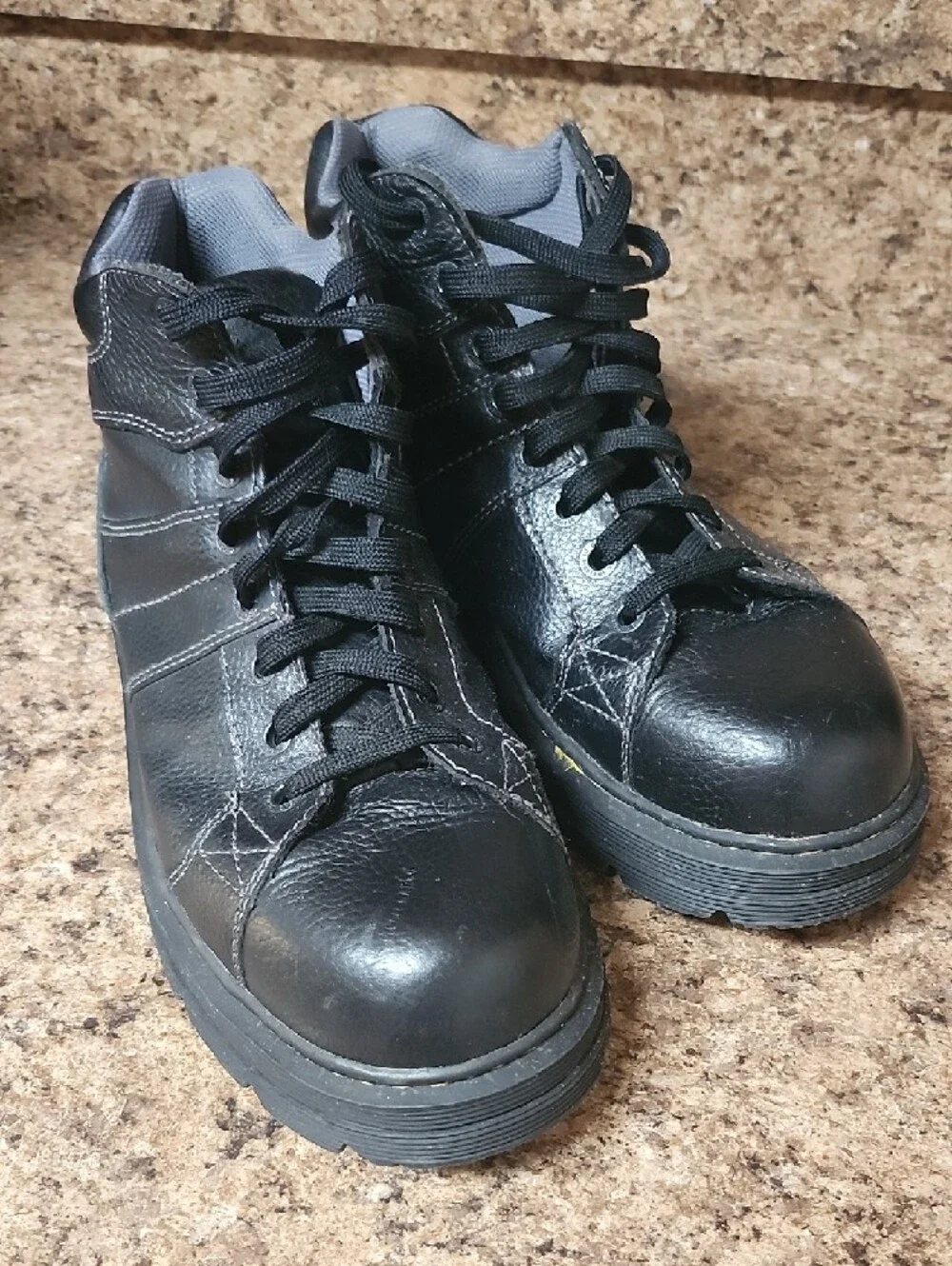 Docs~ Dr. Martens Black Leather Lace-Up Ankle Boots